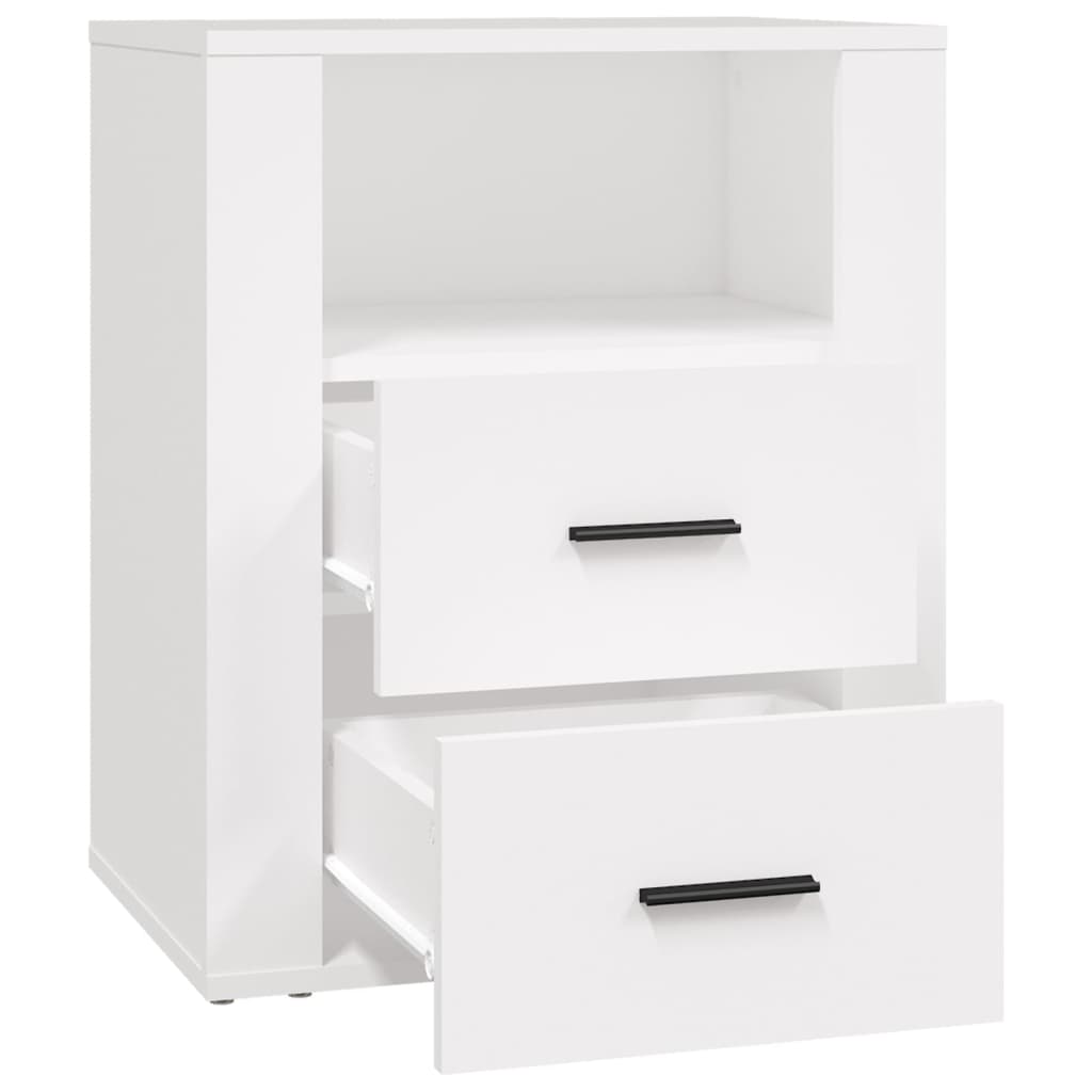 Nattbord Sengbord Hvit 50x36x60 cm