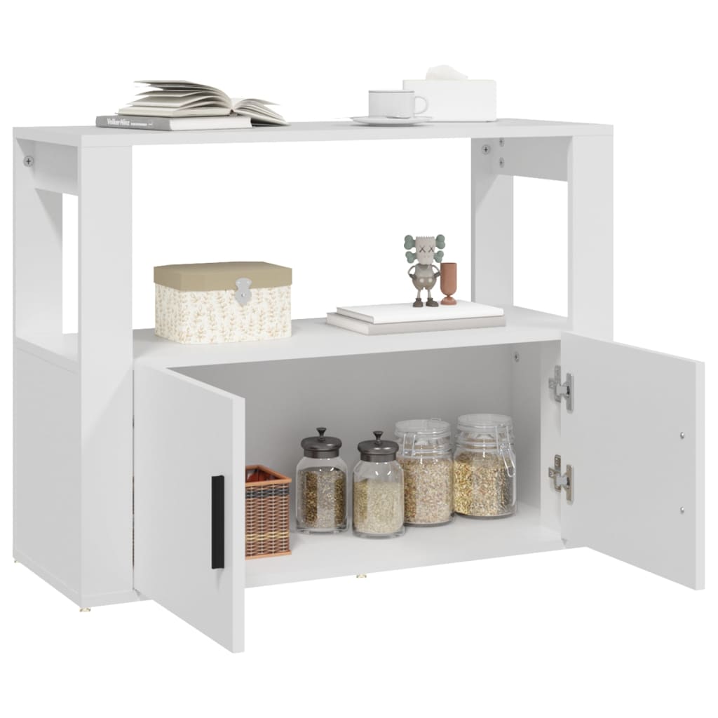 Skjenk hvit 80x30x60 cm konstruert tre