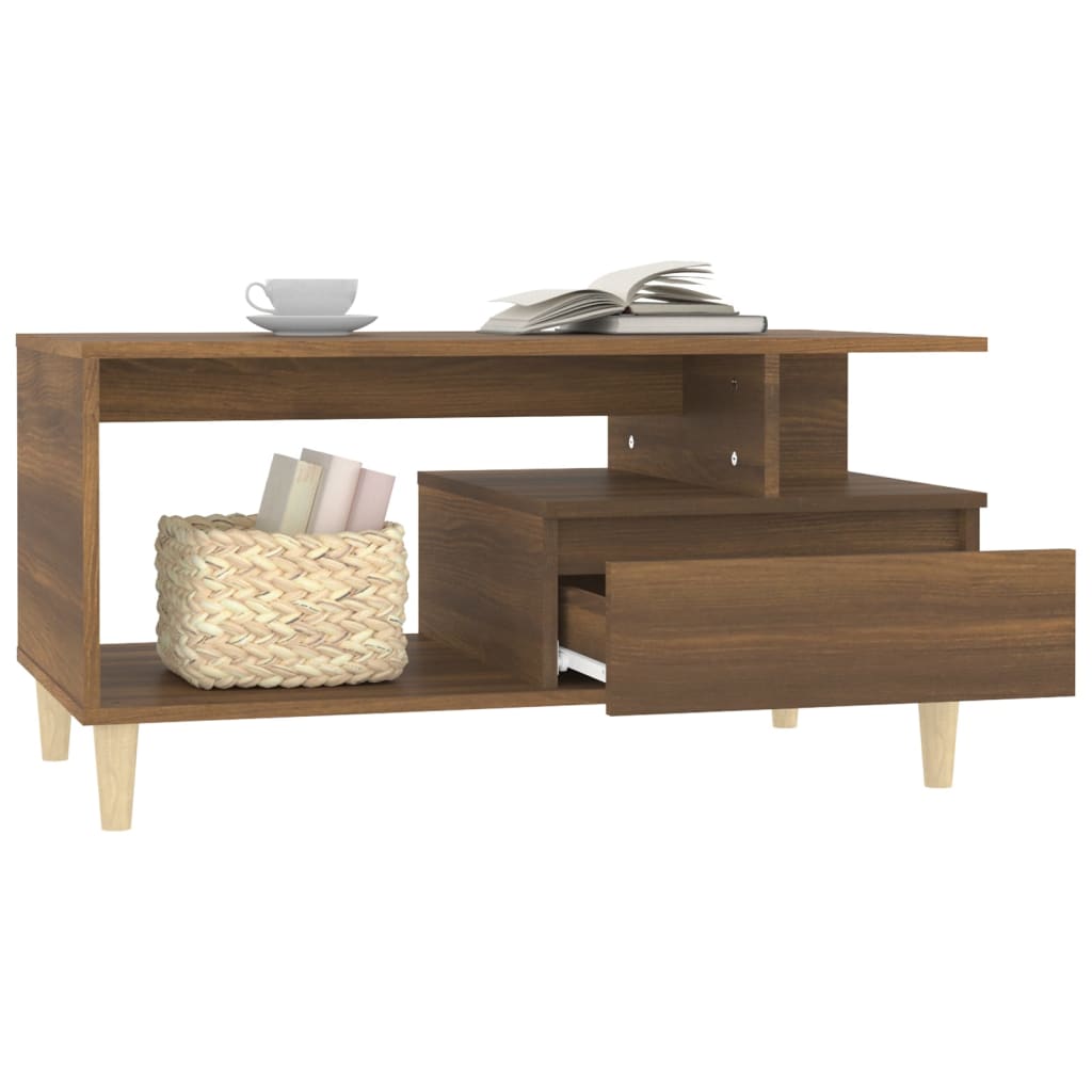 Salongbord Sofabord Brun Eik 90x49x45 cm