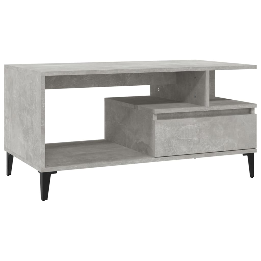 Salongbord Sofabord Betonggrå 90x49x45 cm