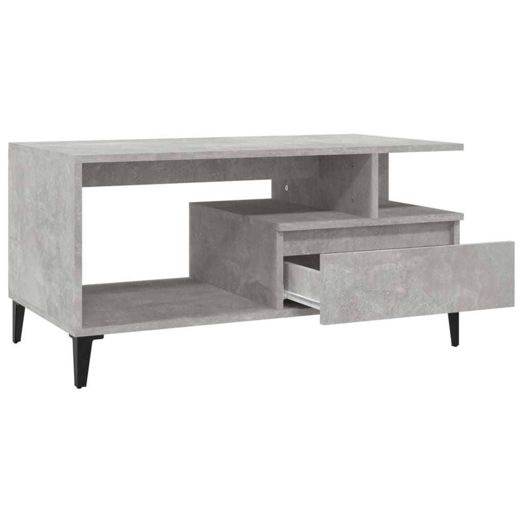 Salongbord Sofabord Betonggrå 90x49x45 cm