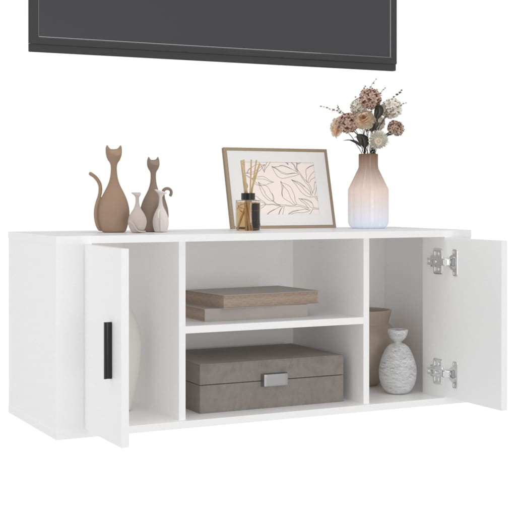 TV-Møbel Hvit Tv-benk 100x35x40 cm