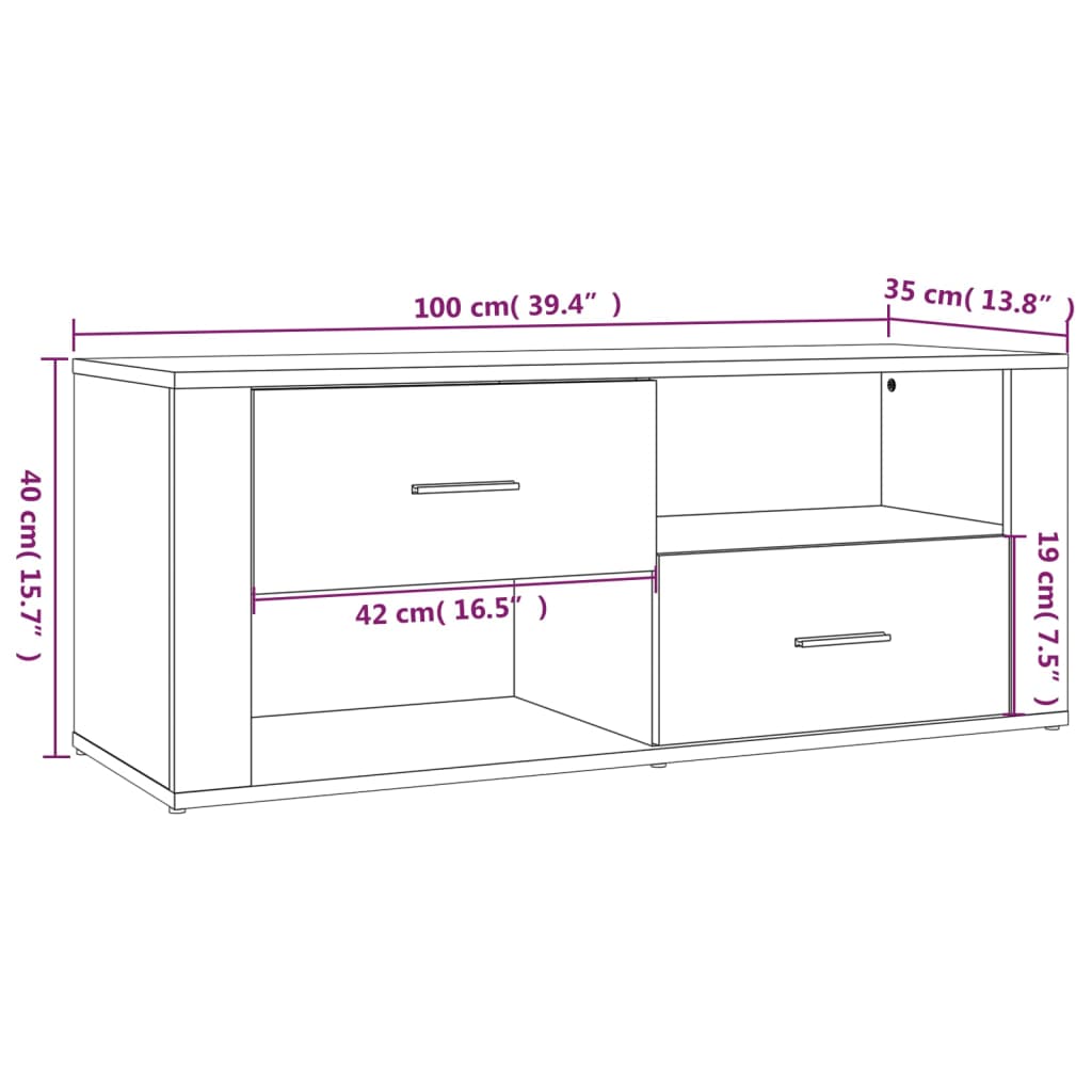 TV-Møbel Sonoma Eik TV-benk 100x35x40 cm
