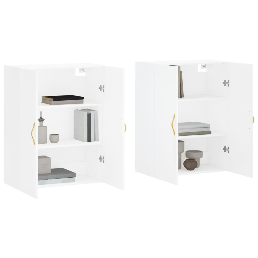 Veggskap Hvit 2 stk 69,5x34x90 cm