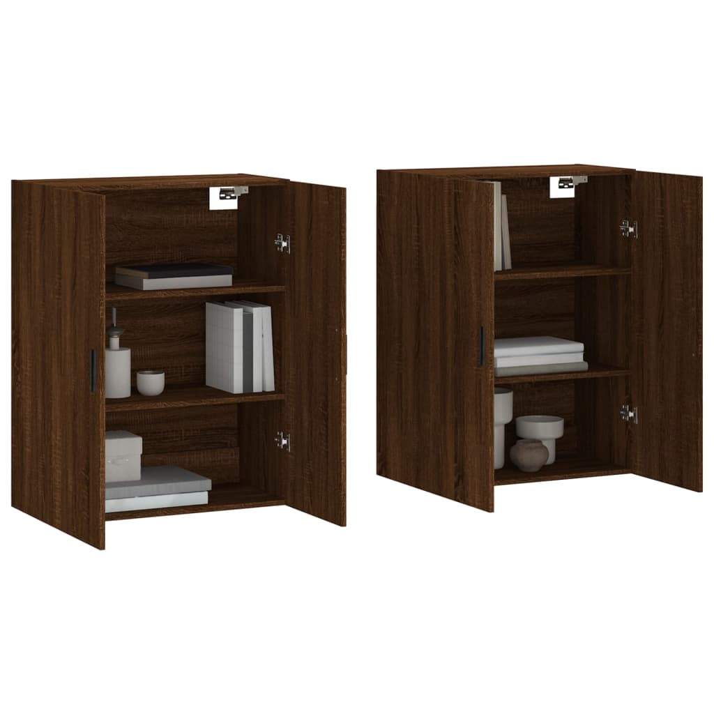 Veggskap Brun Eik 2 stk 69,5x34x90 cm