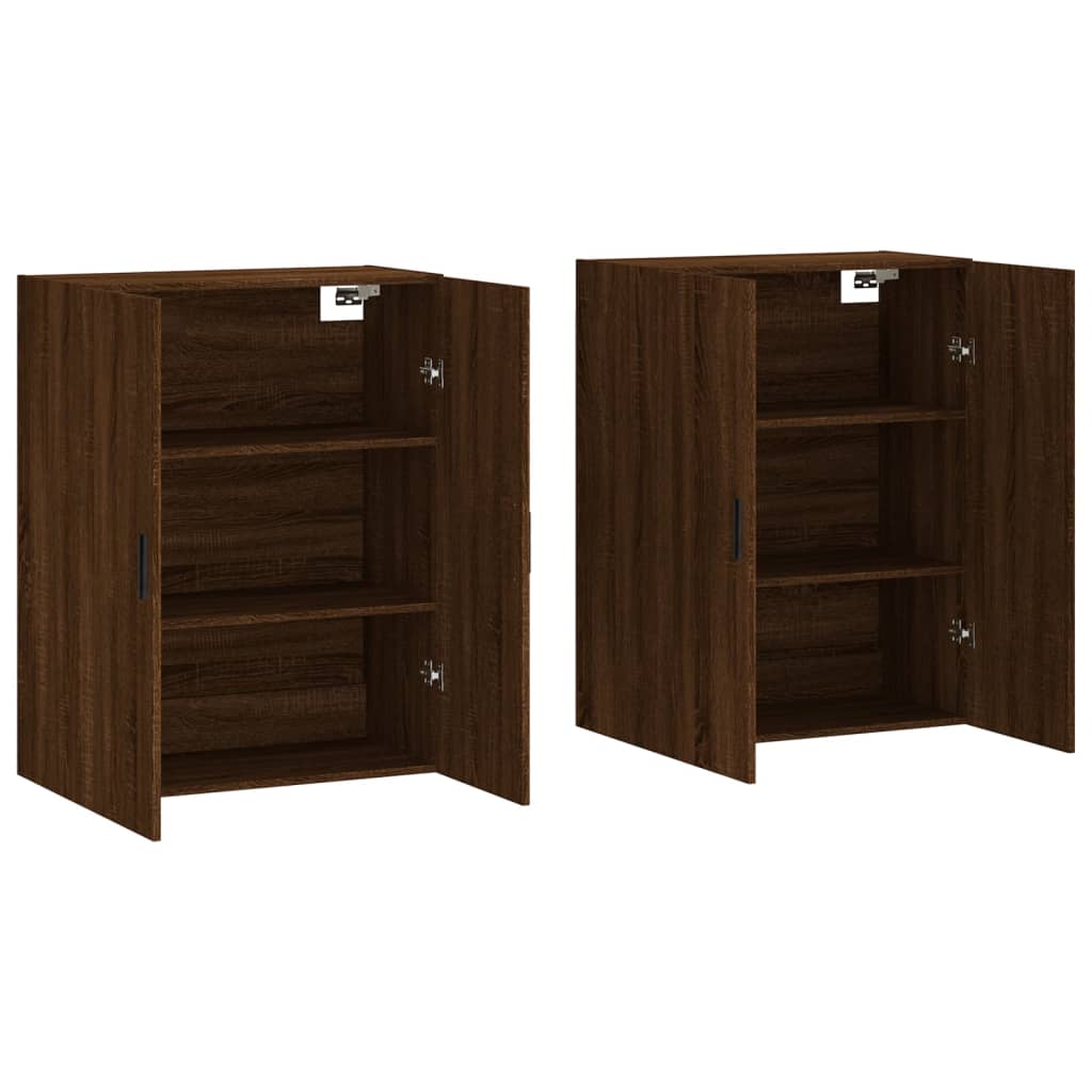 Veggskap Brun Eik 2 stk 69,5x34x90 cm