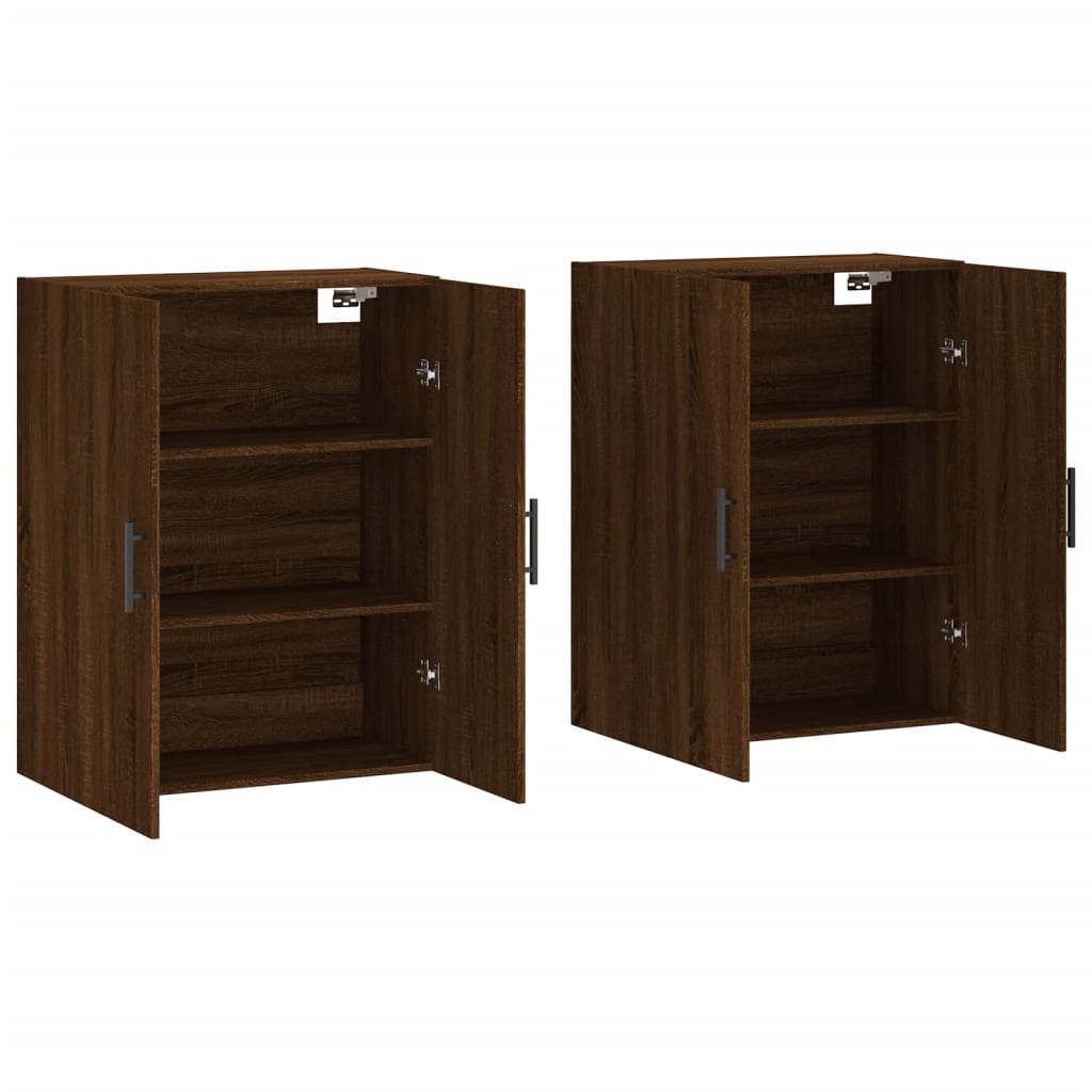 Veggskap Brun Eik 2 stk 69,5x34x90 cm