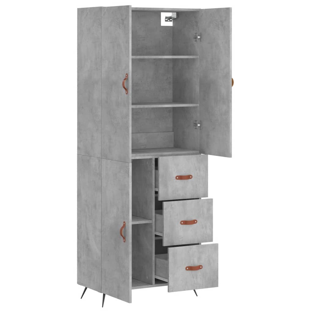 Skap Betonggrå 69,5x34x180 cm