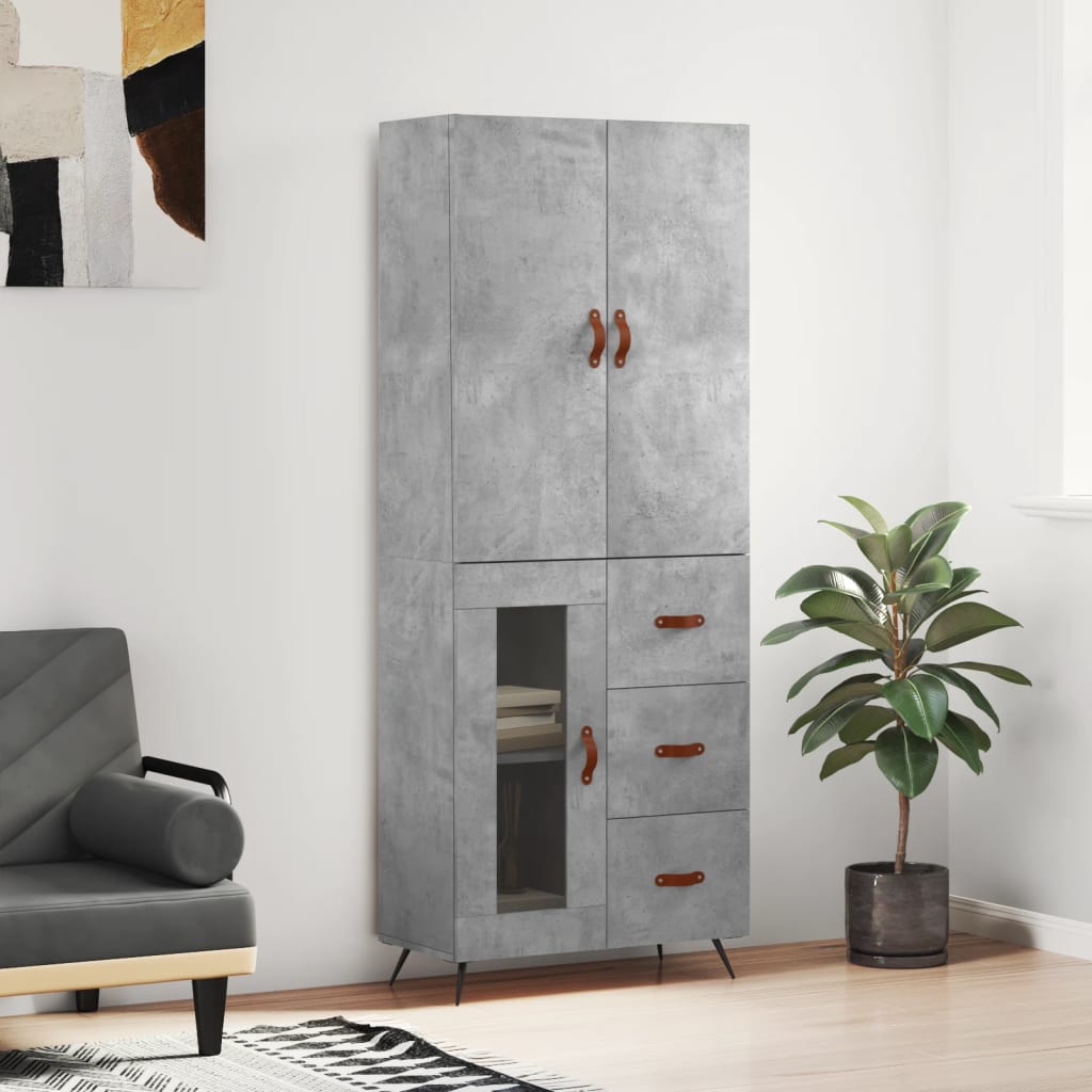 Skap Betonggrå 69,5x34x180 cm