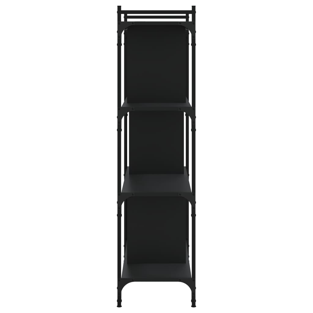 Bokhylle Svart 4 etasjer 76x32x123 cm