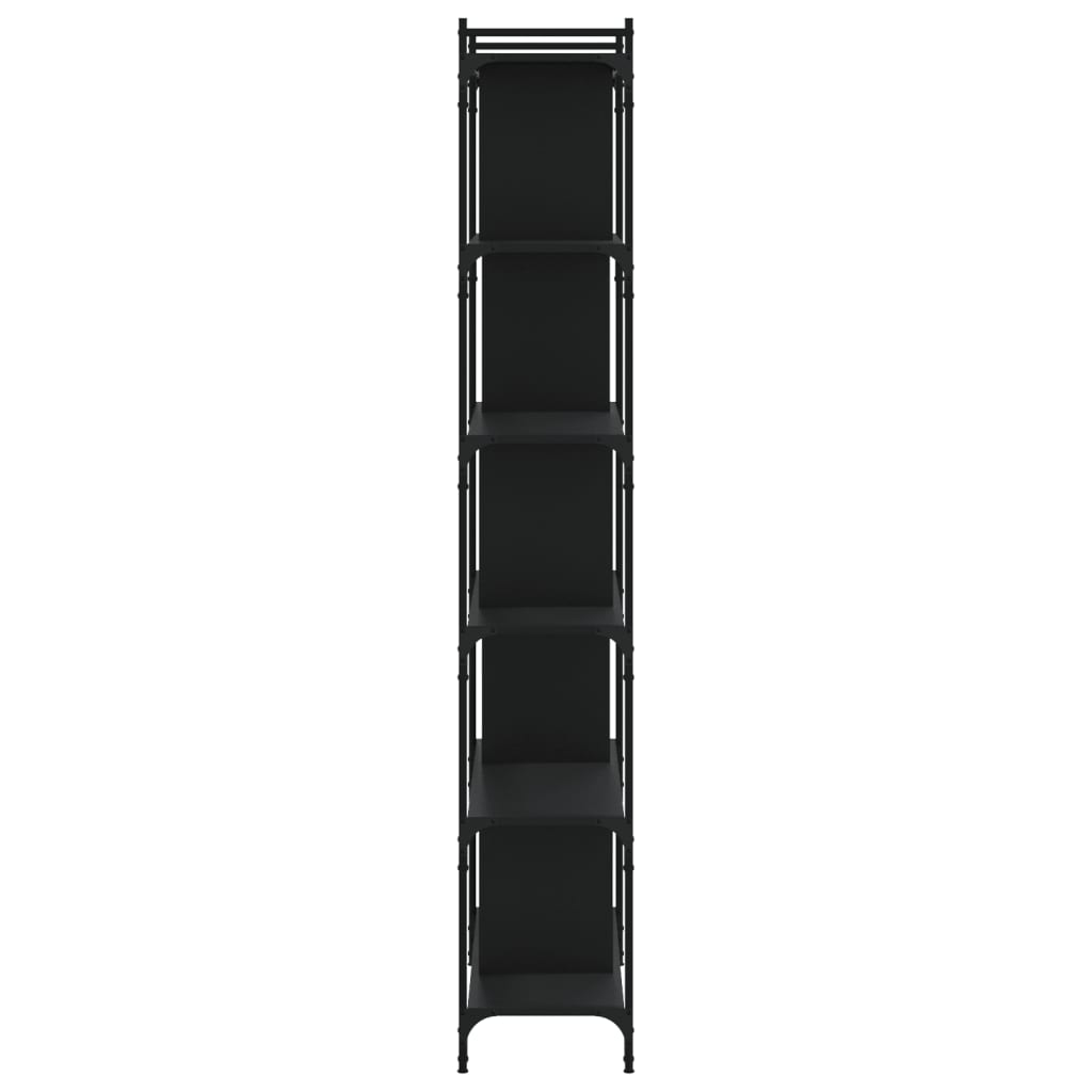 Bokhylle Svart 6 etasjer 76x32x192 cm