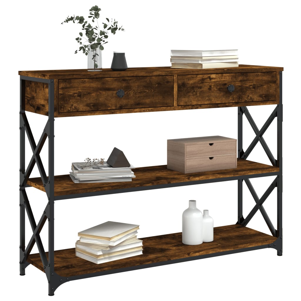 Avlastningsbord Konsollbord Røkt Eik 100x28x75 cm