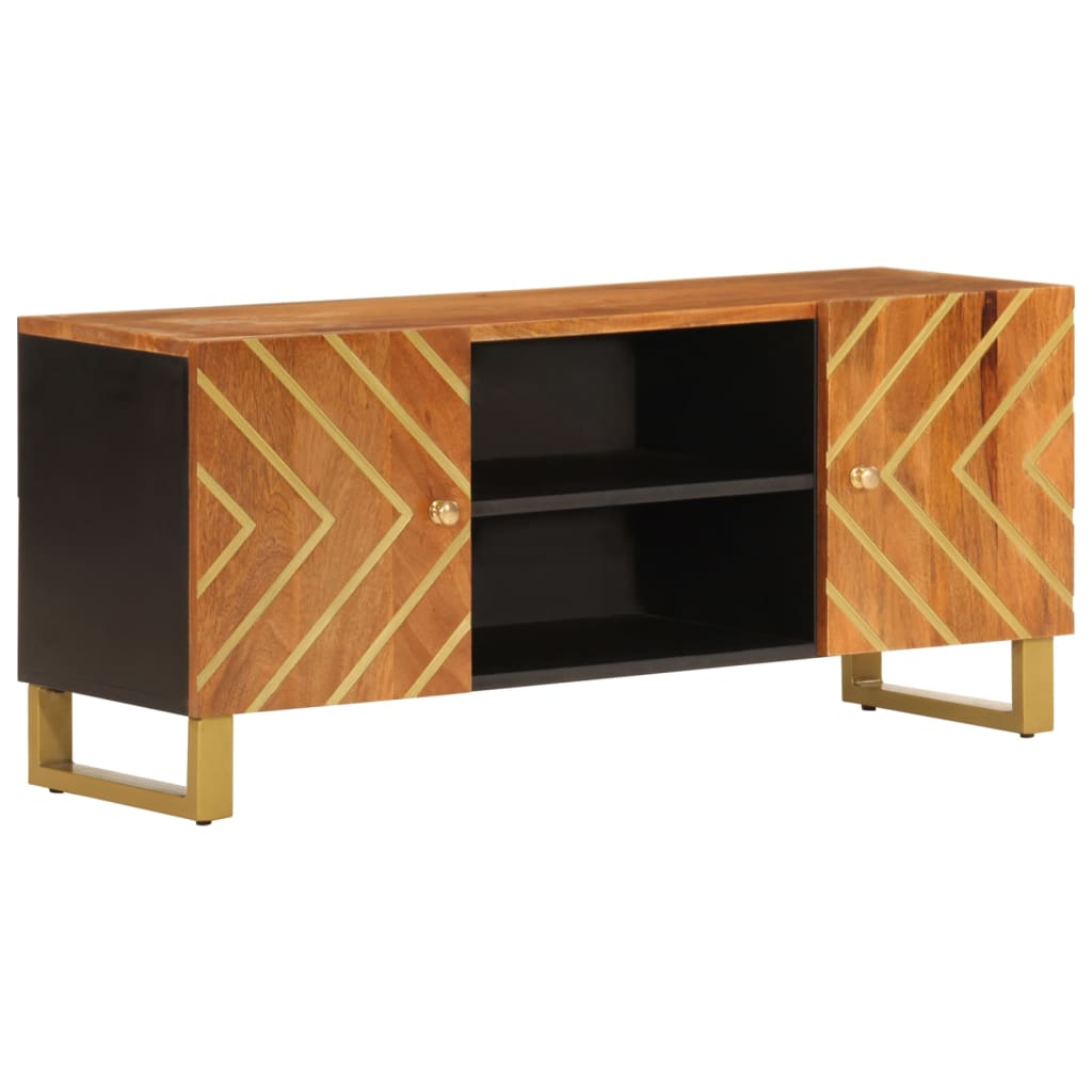 TV-Møbel Svart TV-benk Brun 105x33,5x46 cm heltre mango