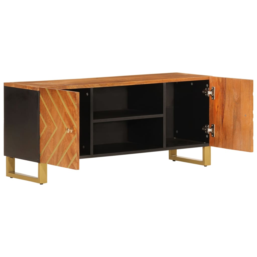 TV-Møbel Svart TV-benk Brun 105x33,5x46 cm heltre mango