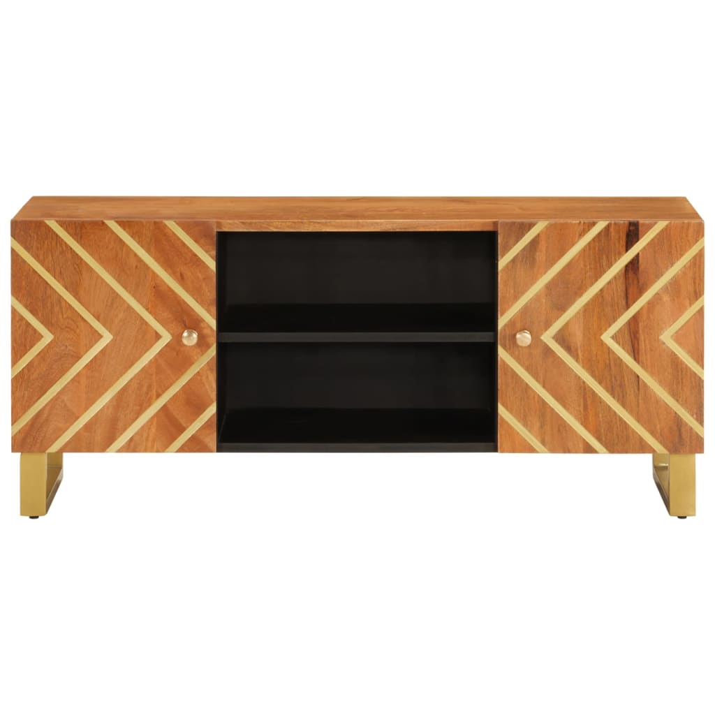 TV-Møbel Svart TV-benk Brun 105x33,5x46 cm heltre mango
