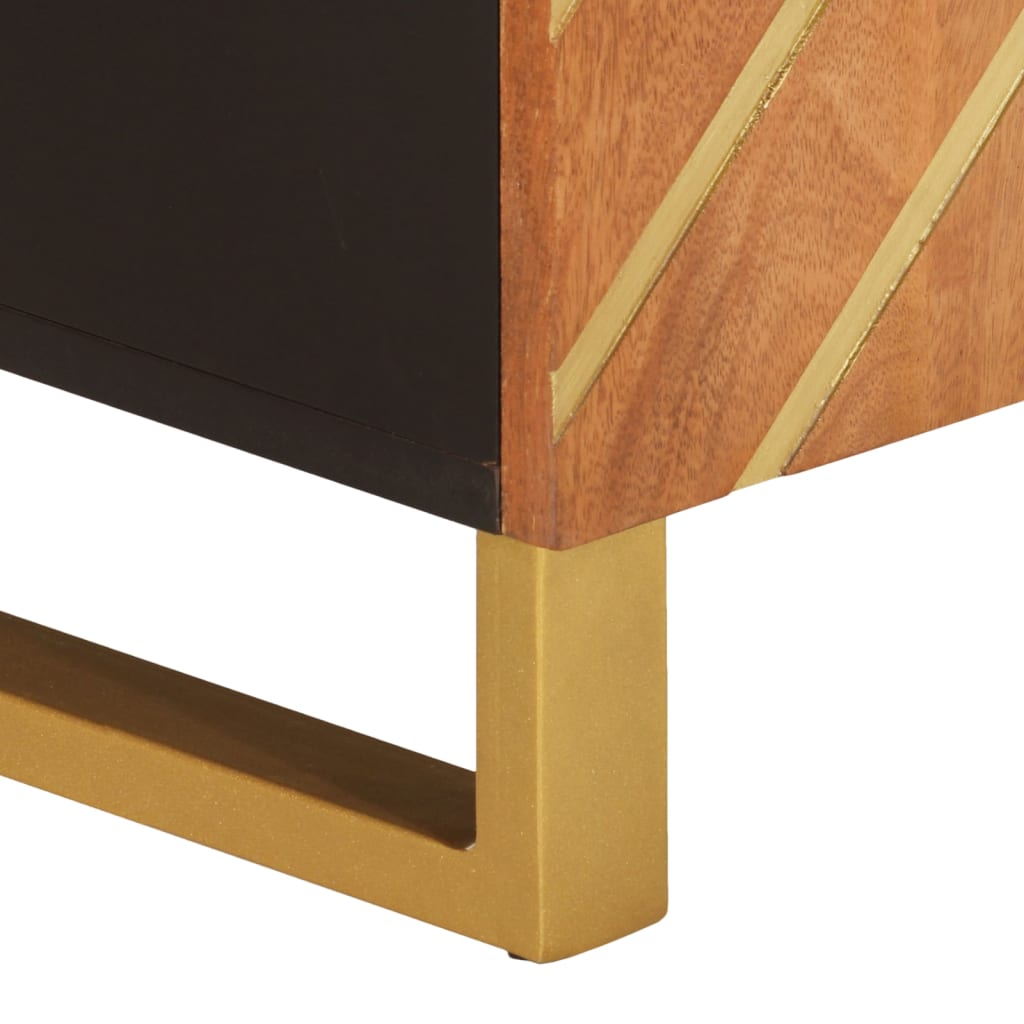 TV-Møbel Svart TV-benk Brun 105x33,5x46 cm heltre mango