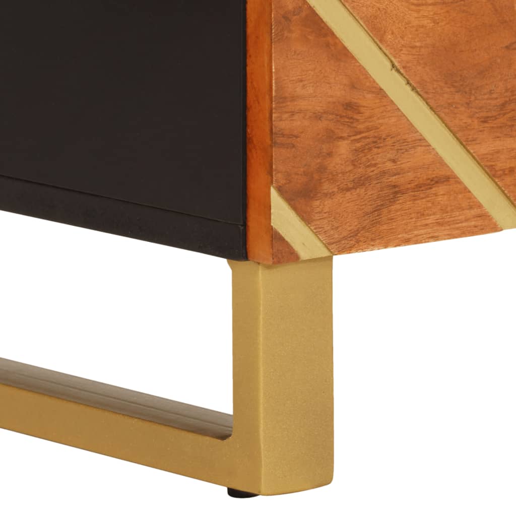 TV-Møbel Svart TV-benk Brun 60x33,5x75 cm heltre mango