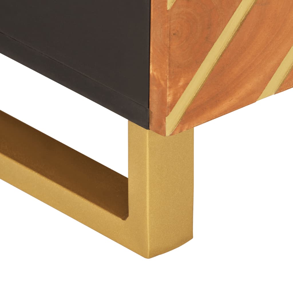 Salongbord Sofabord Brun Svart Tre heltre furu 80x50x40 cm
