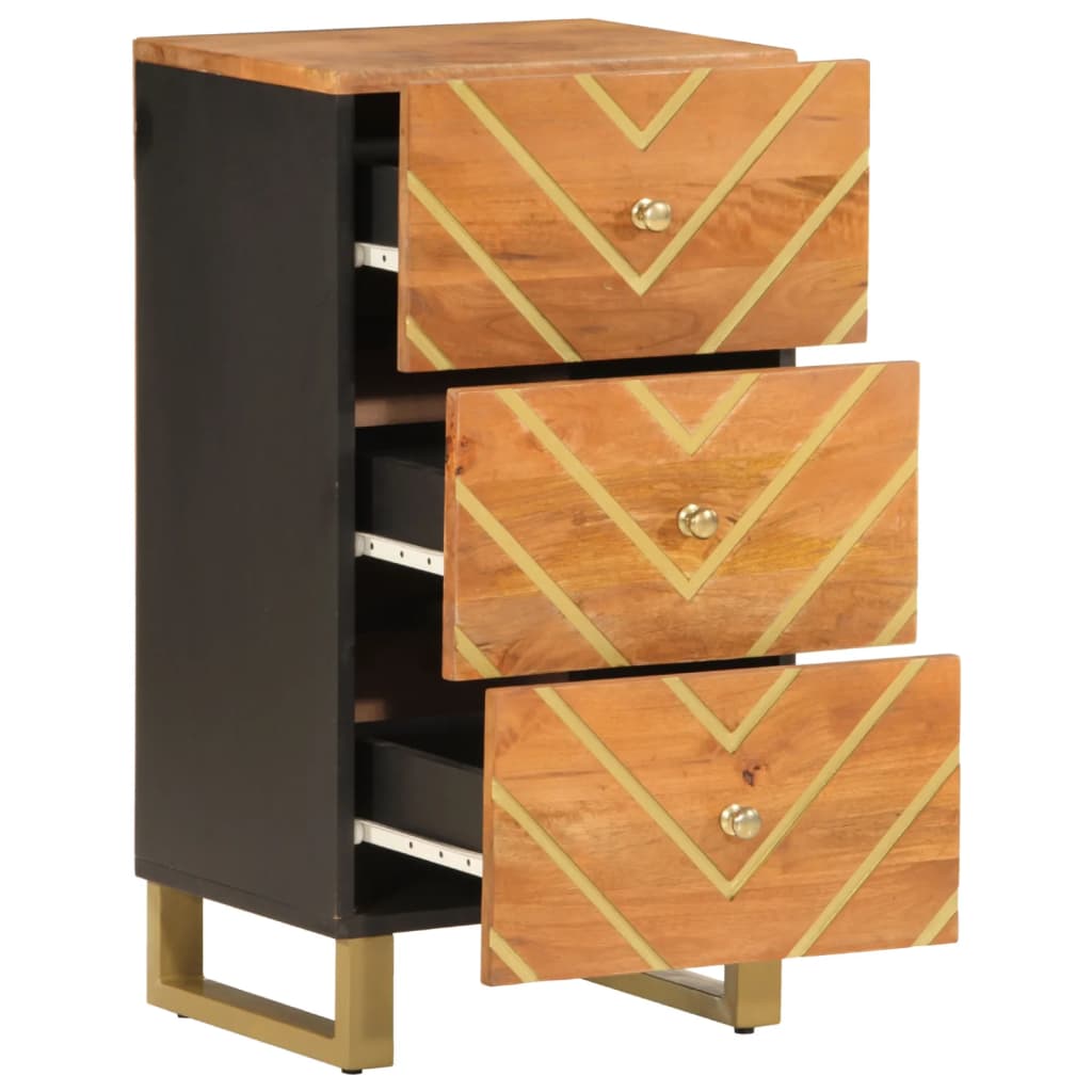 TV-Møbel Svart TV-benk Brun 40x33,5x75 cm heltre mango