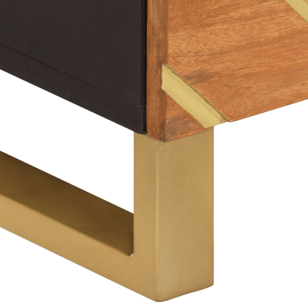 TV-Møbel Svart TV-benk Brun 40x33,5x75 cm heltre mango