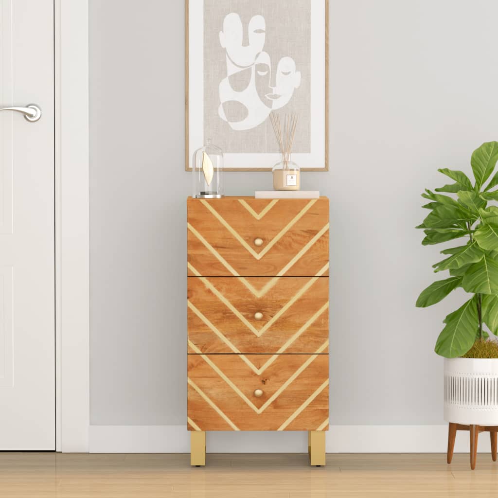 TV-Møbel Svart TV-benk Brun 40x33,5x75 cm heltre mango