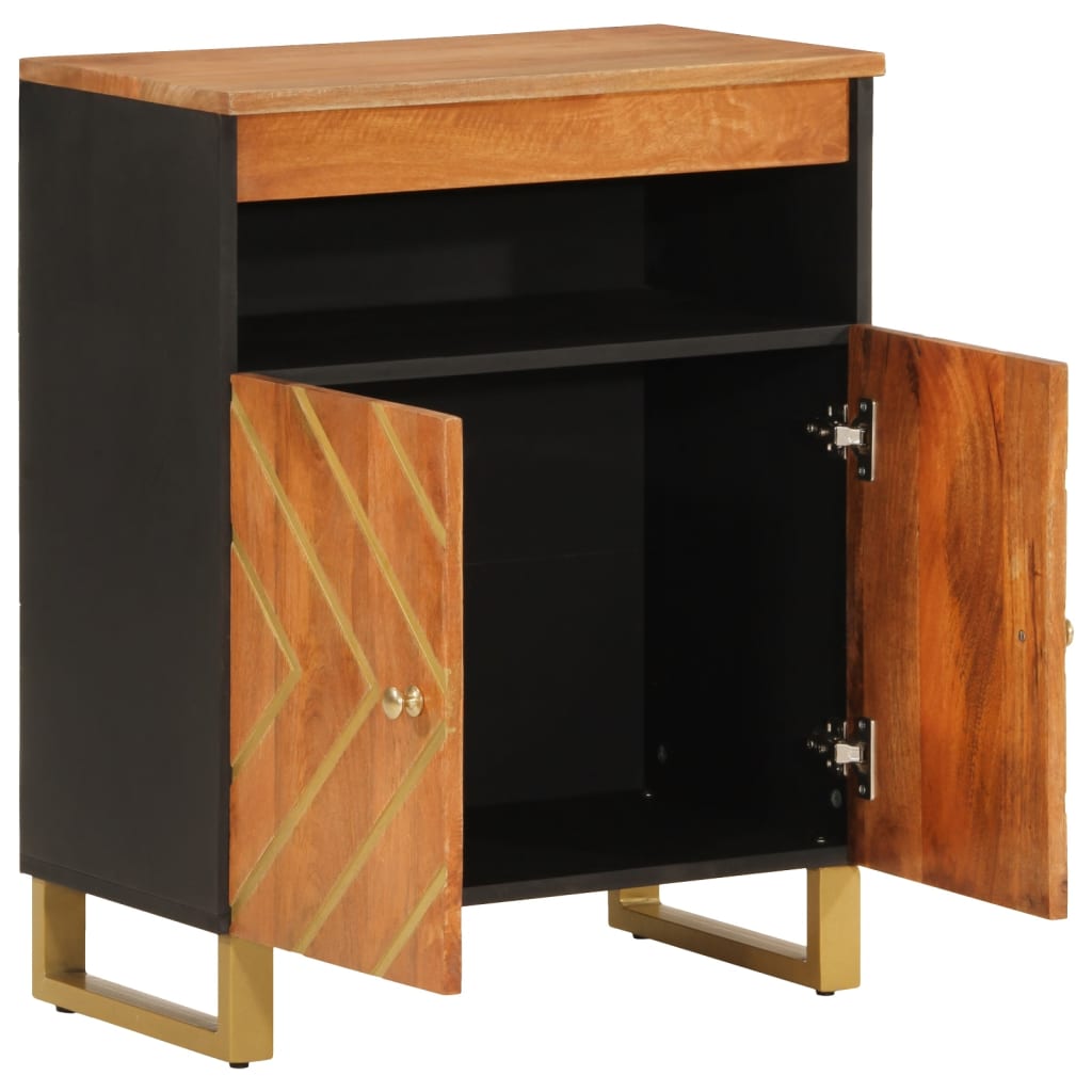 TV-Møbel Svart TV-benk Brun 60x33,5x75 cm heltre mango