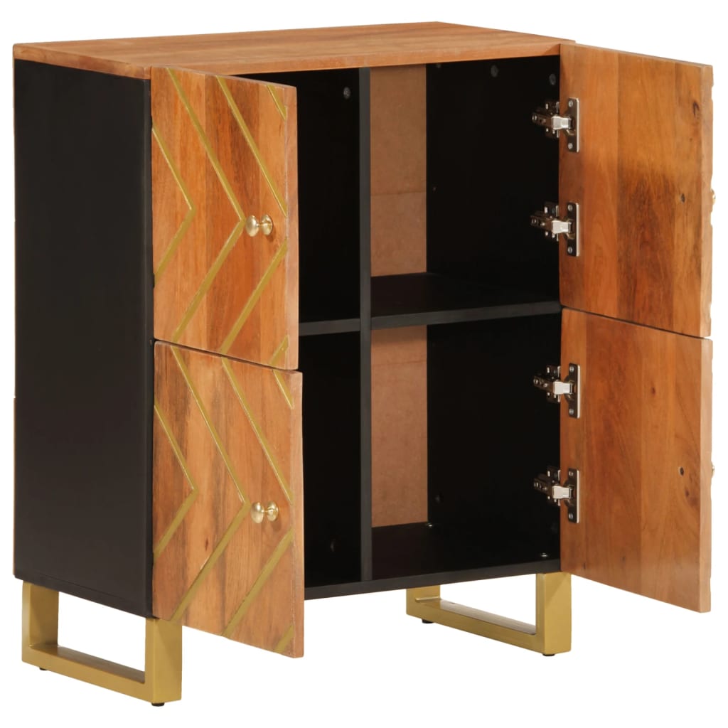 TV-Møbel Svart TV-benk Brun 60x33,5x75 cm heltre mango