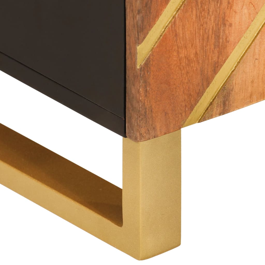 TV-Møbel Svart TV-benk Brun 60x33,5x75 cm heltre mango