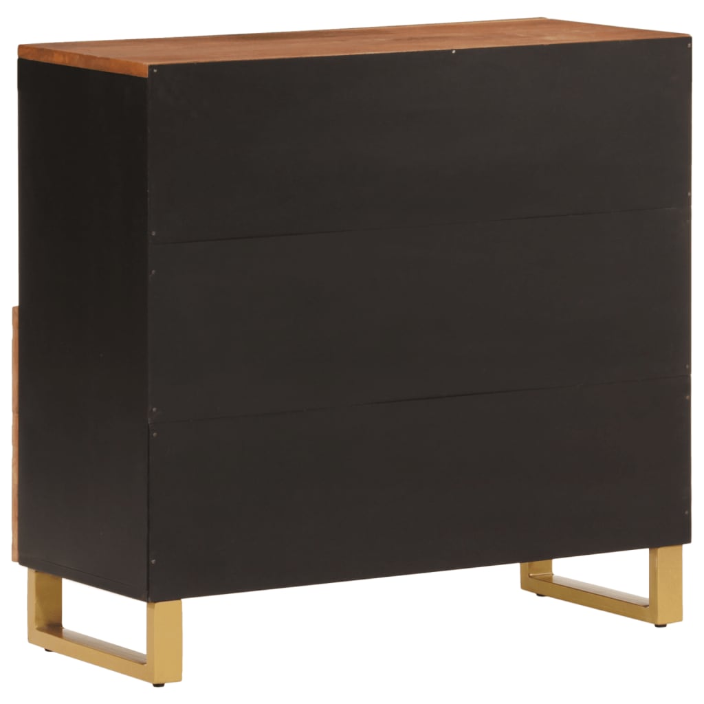 TV-Møbel Svart TV-benk Brun 80x33,5x75 cm heltre mango