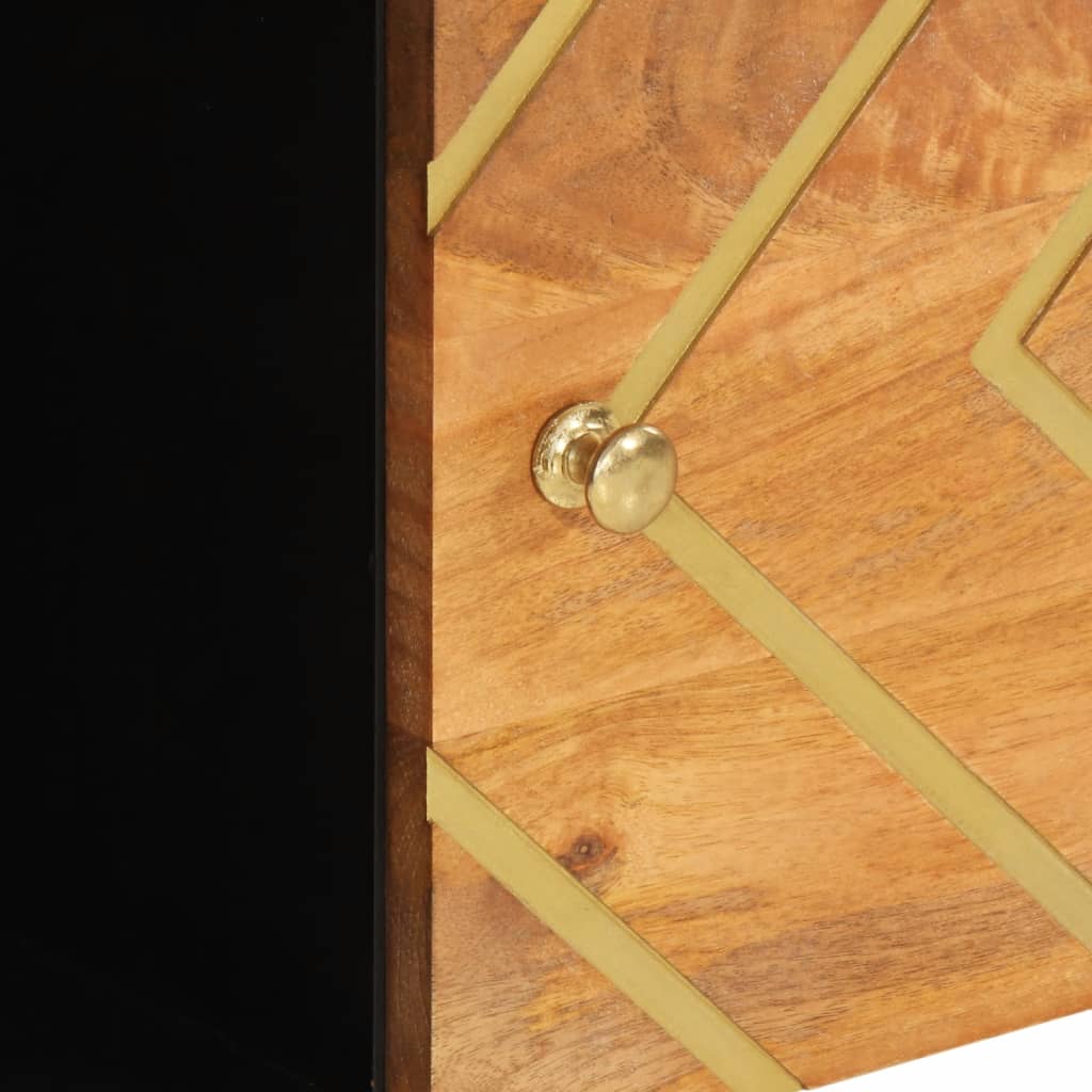 TV-Møbel Svart TV-benk Brun 80x33,5x75 cm heltre mango