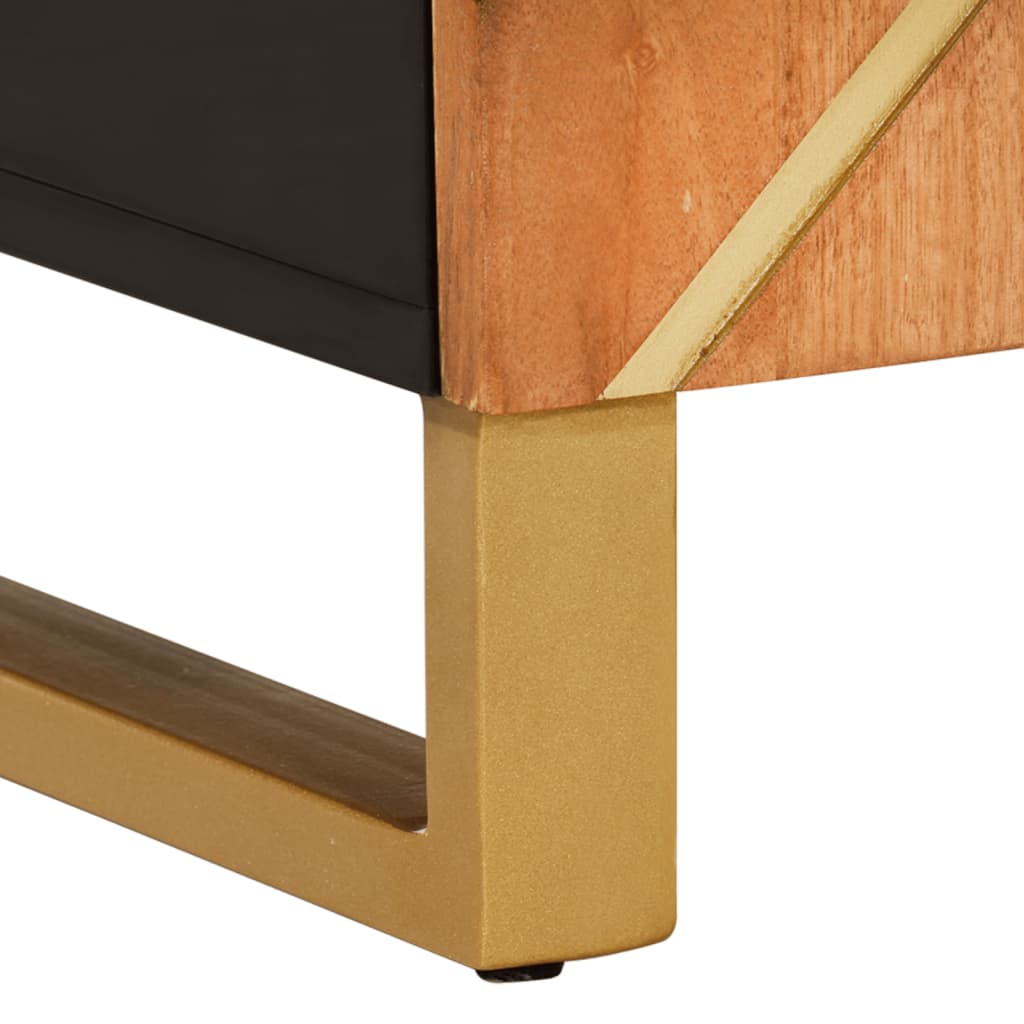 TV-Møbel Svart TV-benk Brun 90x33,5x75 cm heltre mango