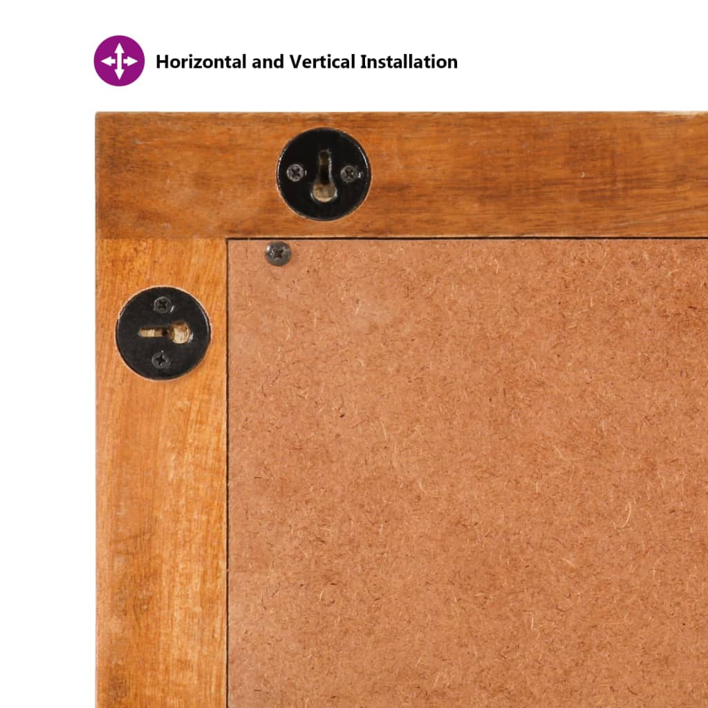 Baderomsspeil Brun 50x70x3 cm heltre mango og glass