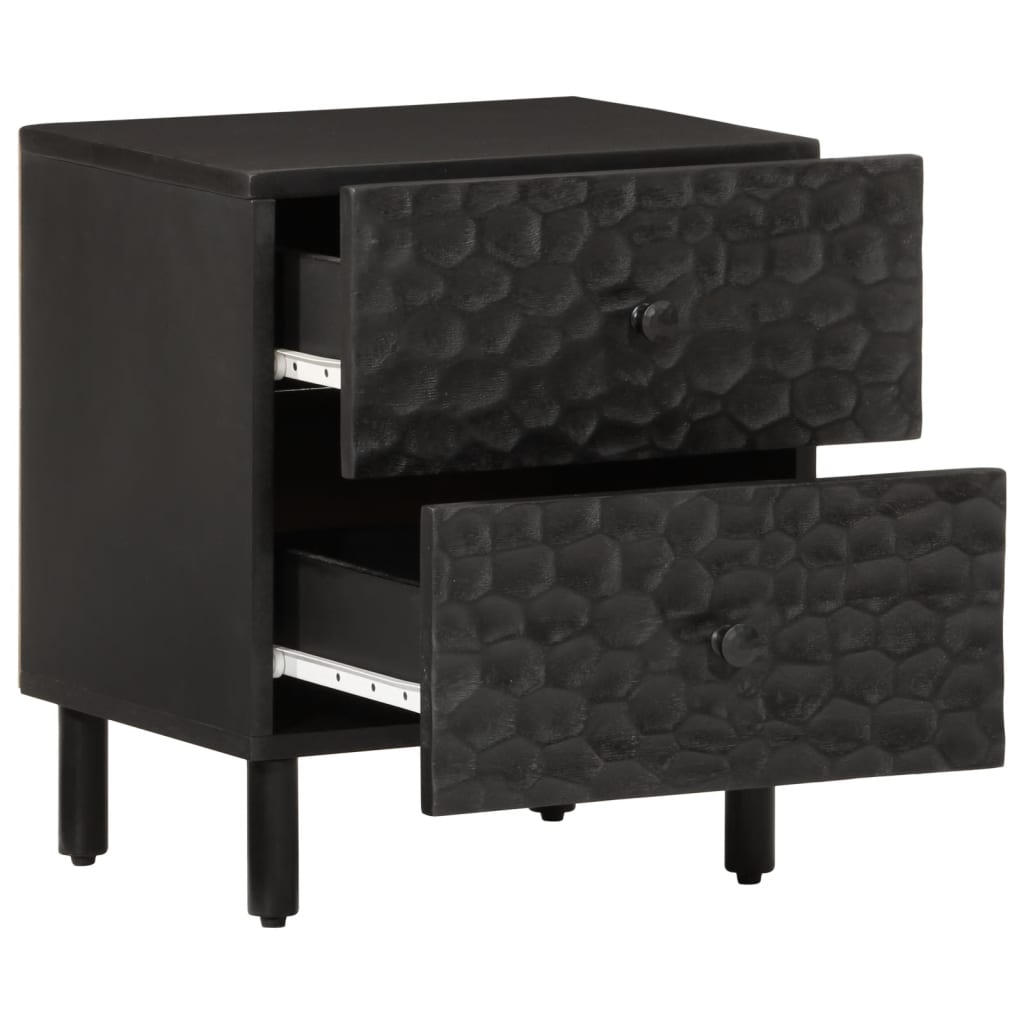 Nattbord Sengbord Svart 40x33x46 cm heltre mangotre