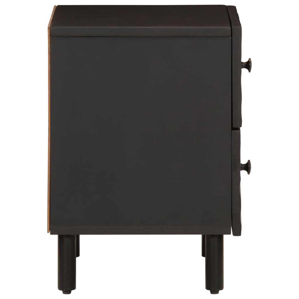 Nattbord Sengbord Svart 40x33x46 cm heltre mangotre