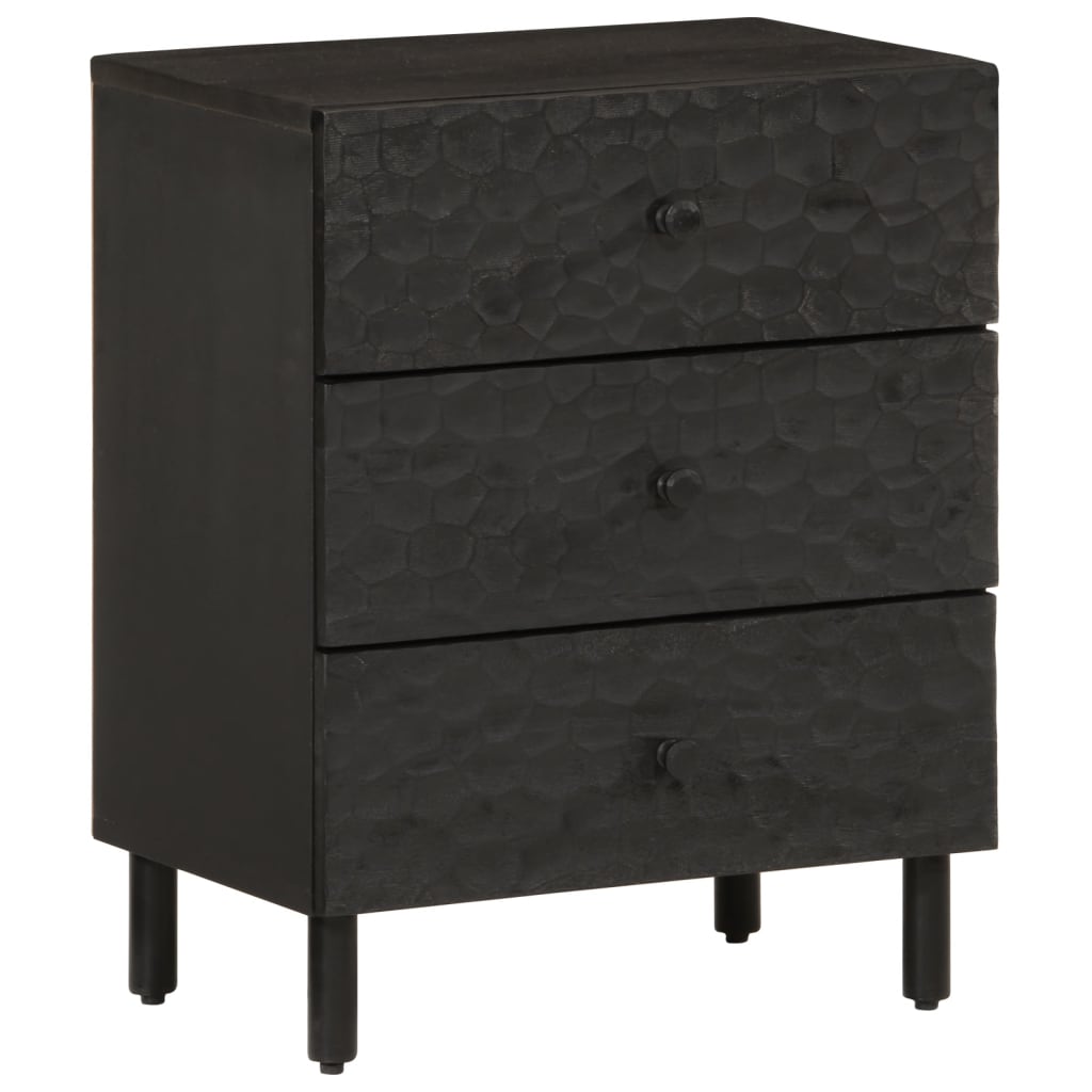 Nattbord Sengbord Svart 50x33x60 cm heltre mangotre