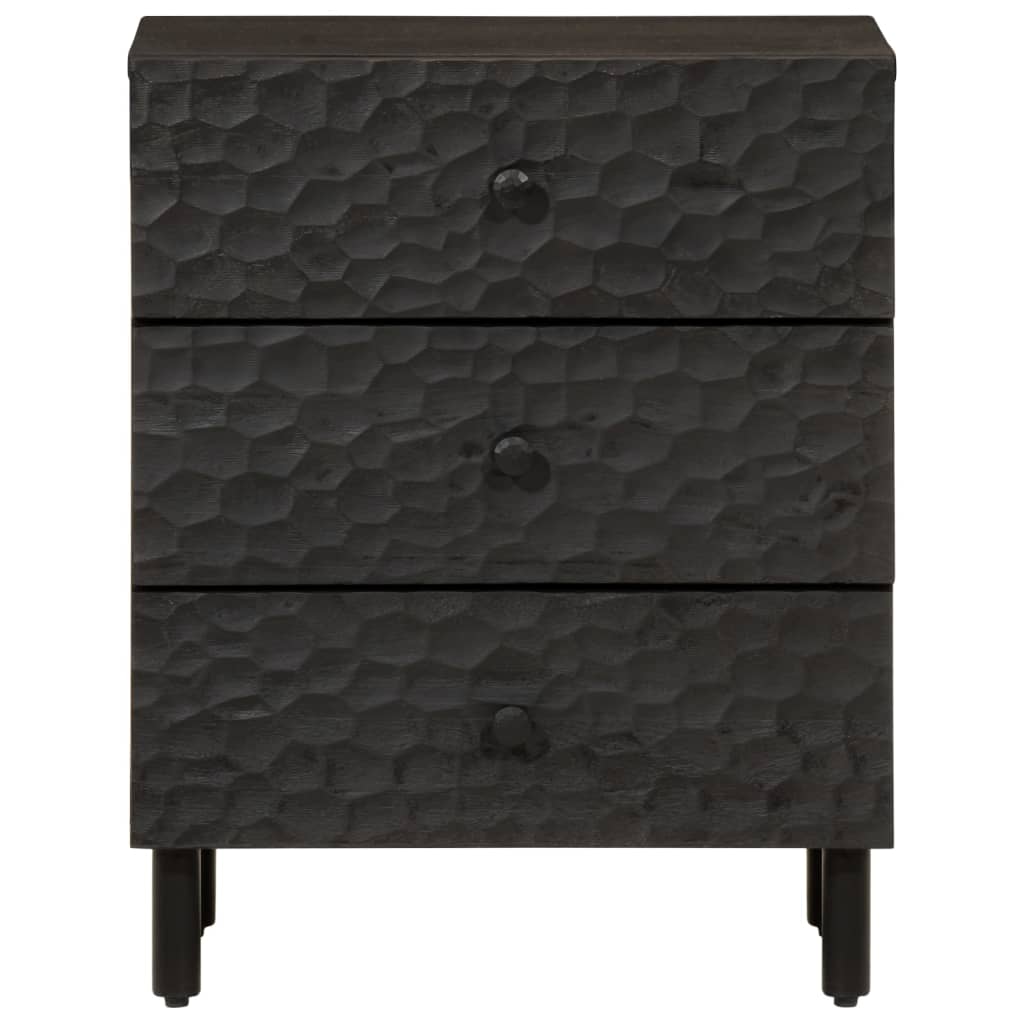 Nattbord Sengbord Svart 50x33x60 cm heltre mangotre