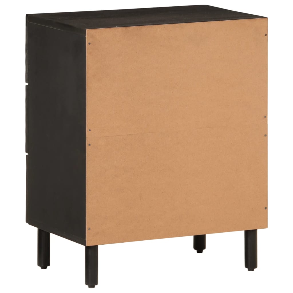 Nattbord Sengbord Svart 50x33x60 cm heltre mangotre