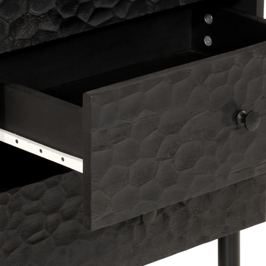 Nattbord Sengbord Svart 50x33x60 cm heltre mangotre