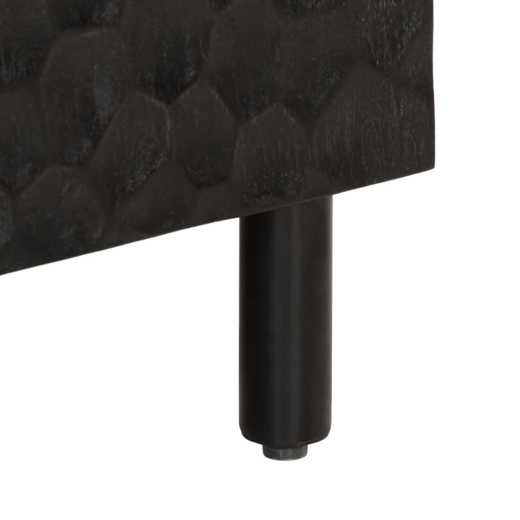 Skap Svart 60x33x75 cm heltre mango