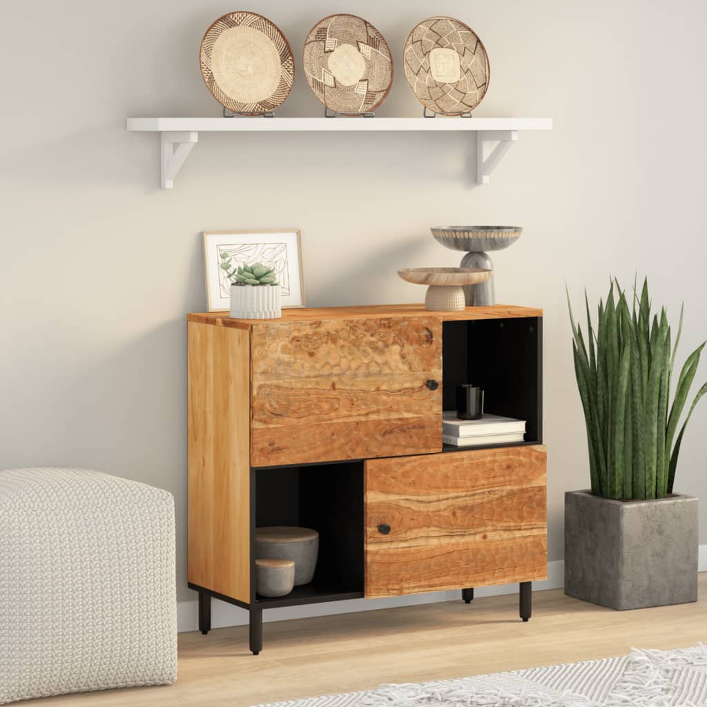 Skap heltre akasie 80x33x75 cm