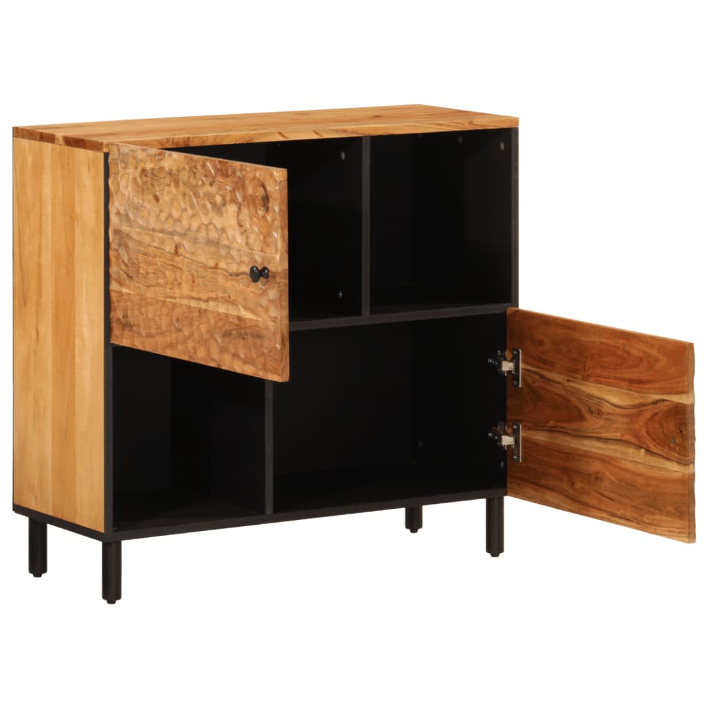 Skap heltre akasie 80x33x75 cm