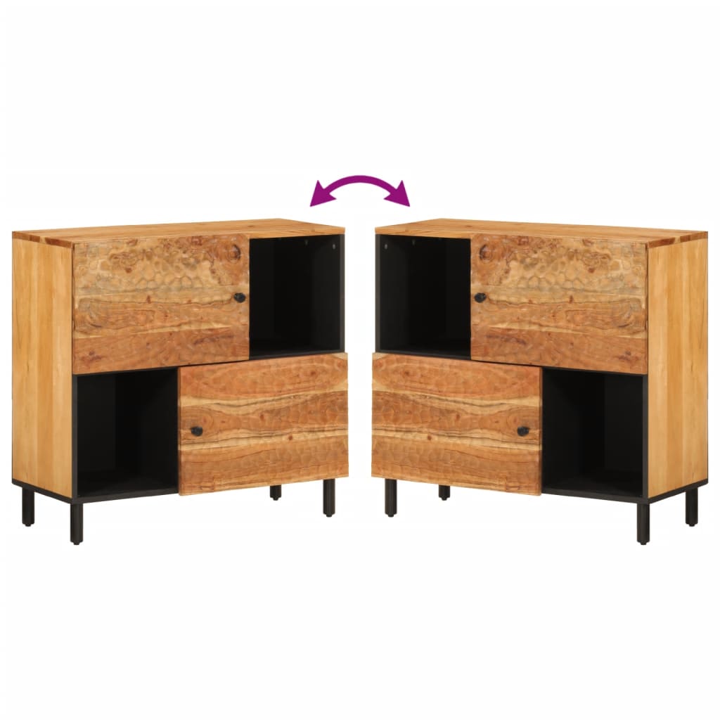 Skap heltre akasie 80x33x75 cm