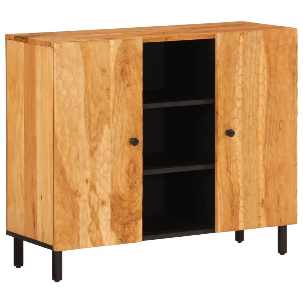 Skap heltre akasie 90x33x75 cm