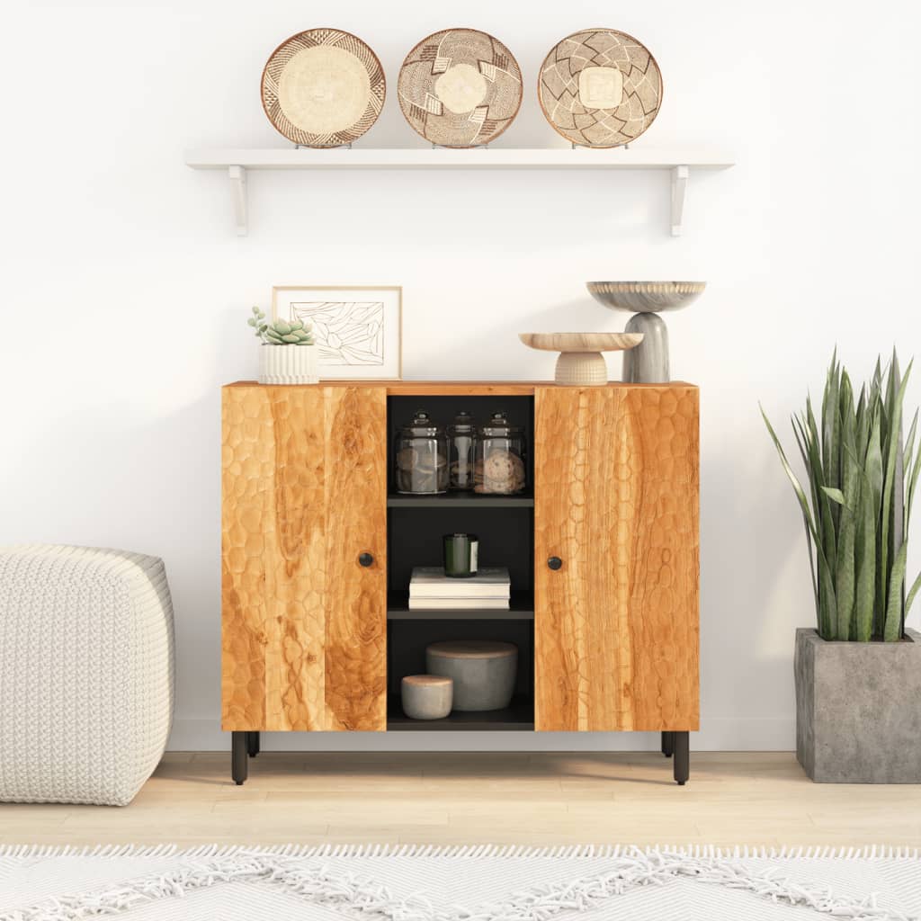 Skap heltre akasie 90x33x75 cm