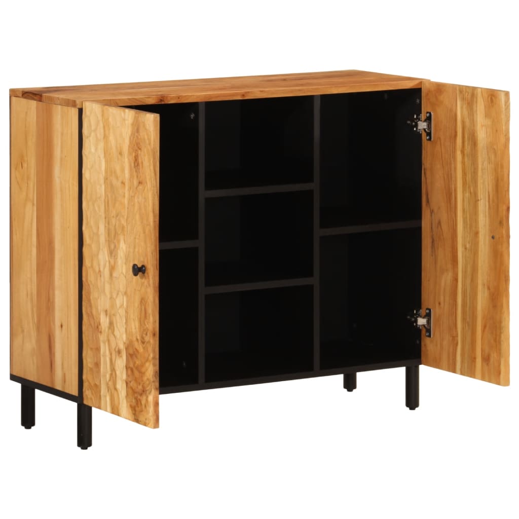 Skap heltre akasie 90x33x75 cm