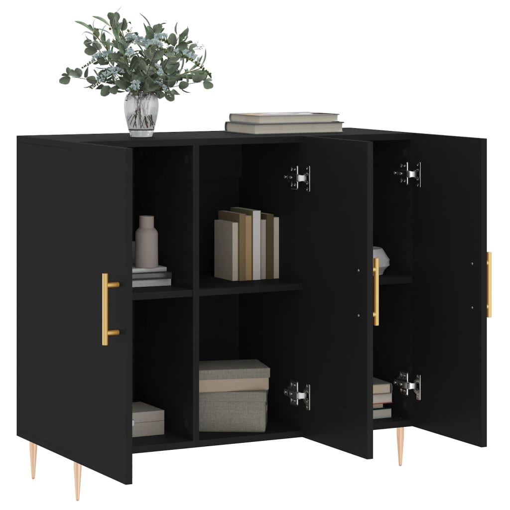Skjenk Svart 90x34x80 cm