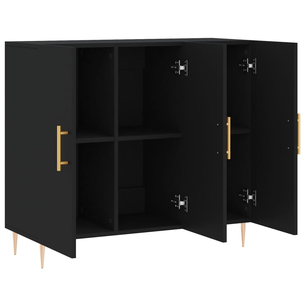 Skjenk Svart 90x34x80 cm