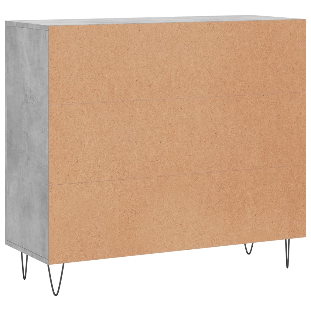 Kommode Betonggrå 90x34x80 cm