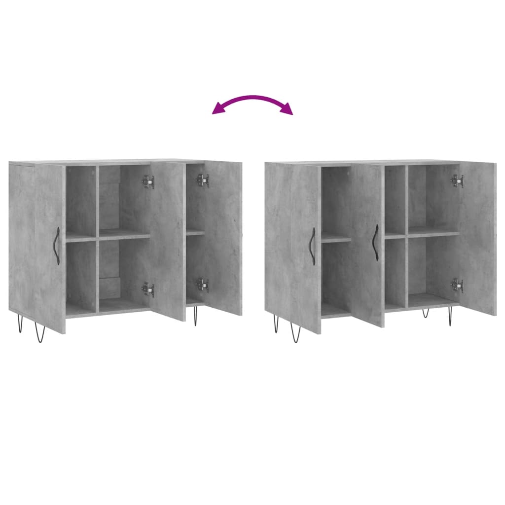 Kommode Betonggrå 90x34x80 cm