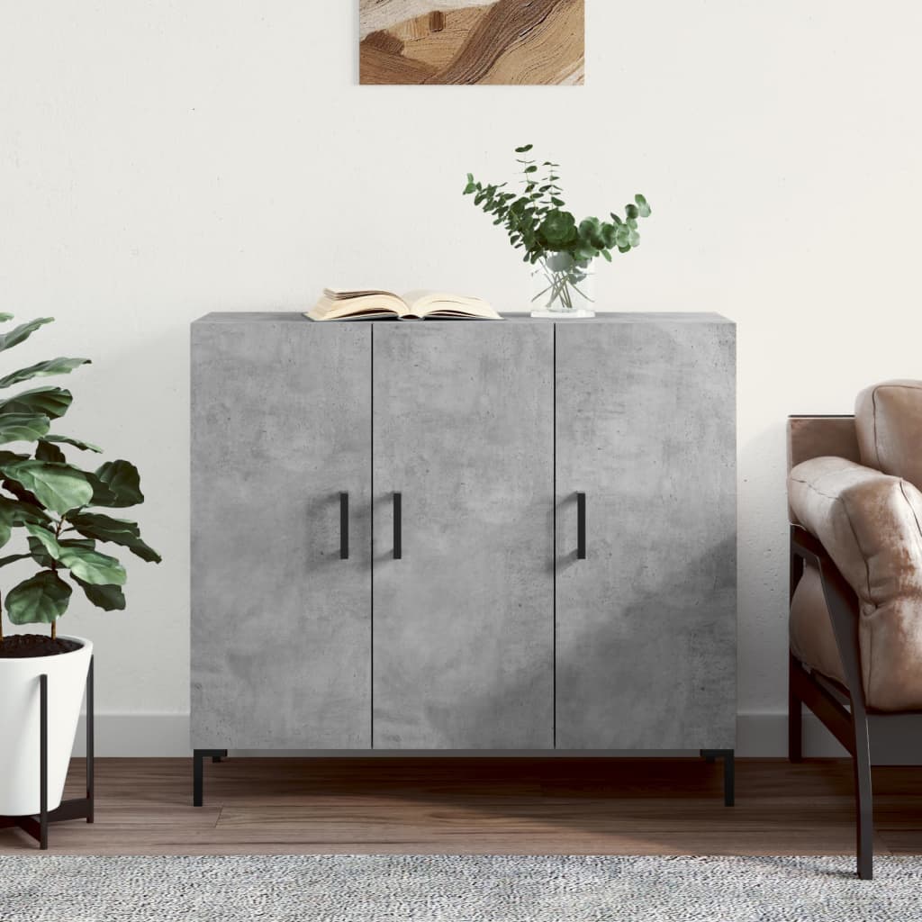 Kommode Betonggrå 90x34x80 cm